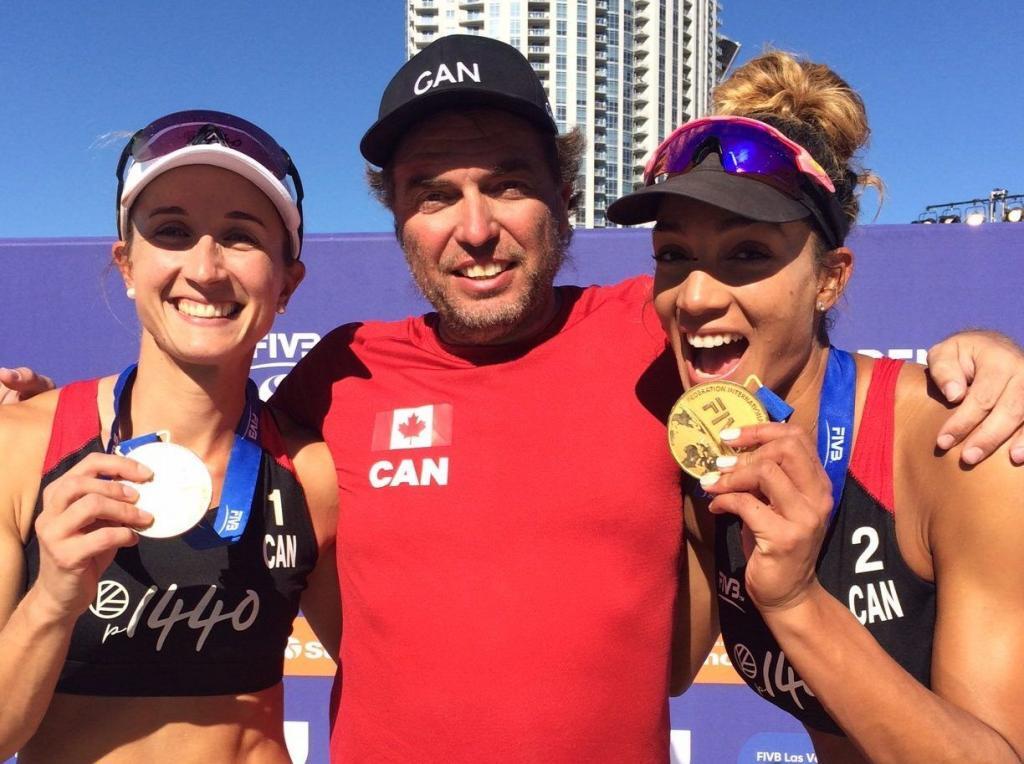 Leonard Krapp, Brandie Wilkerson, and Heather Bansley gold medal win at FIVB 4 star in Las Vegas